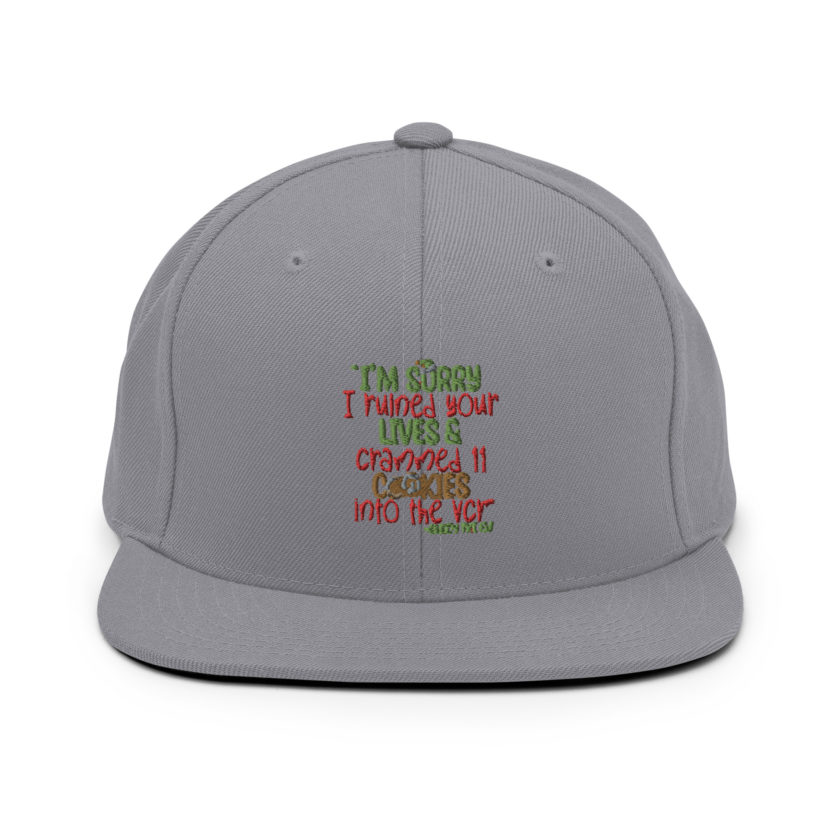 I’m sorry I ruined your lives and crammed 11 cookies into the VCR -Buddy the elf, Elf  Snapback Hat - Image 15