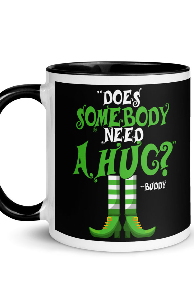 Does somebody need a hug? Buddy the Elf, Elf Mug with Color Inside
