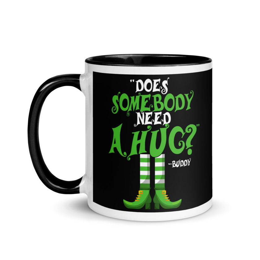 Does somebody need a hug? Buddy the Elf, Elf Mug with Color Inside