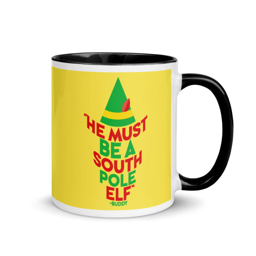 He must be a South Pole elf. -Buddy the elf, Elf Mug with Color Inside - Image 2