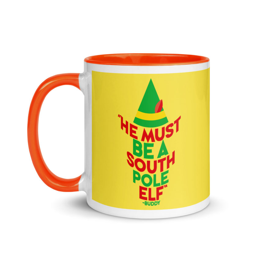 He must be a South Pole elf. -Buddy the elf, Elf Mug with Color Inside - Image 10
