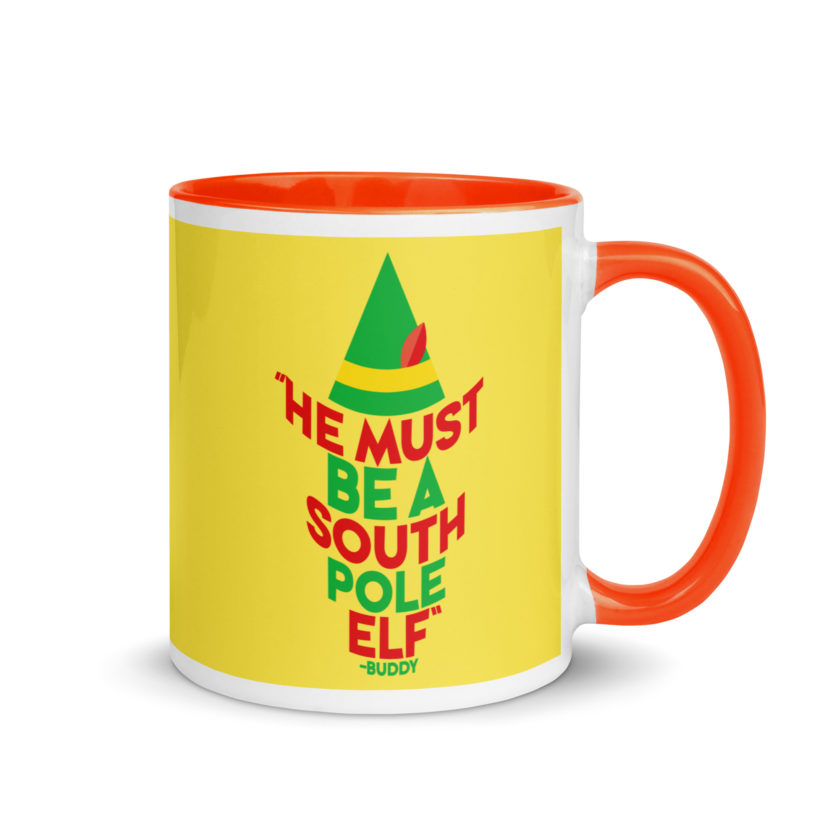 He must be a South Pole elf. -Buddy the elf, Elf Mug with Color Inside - Image 8
