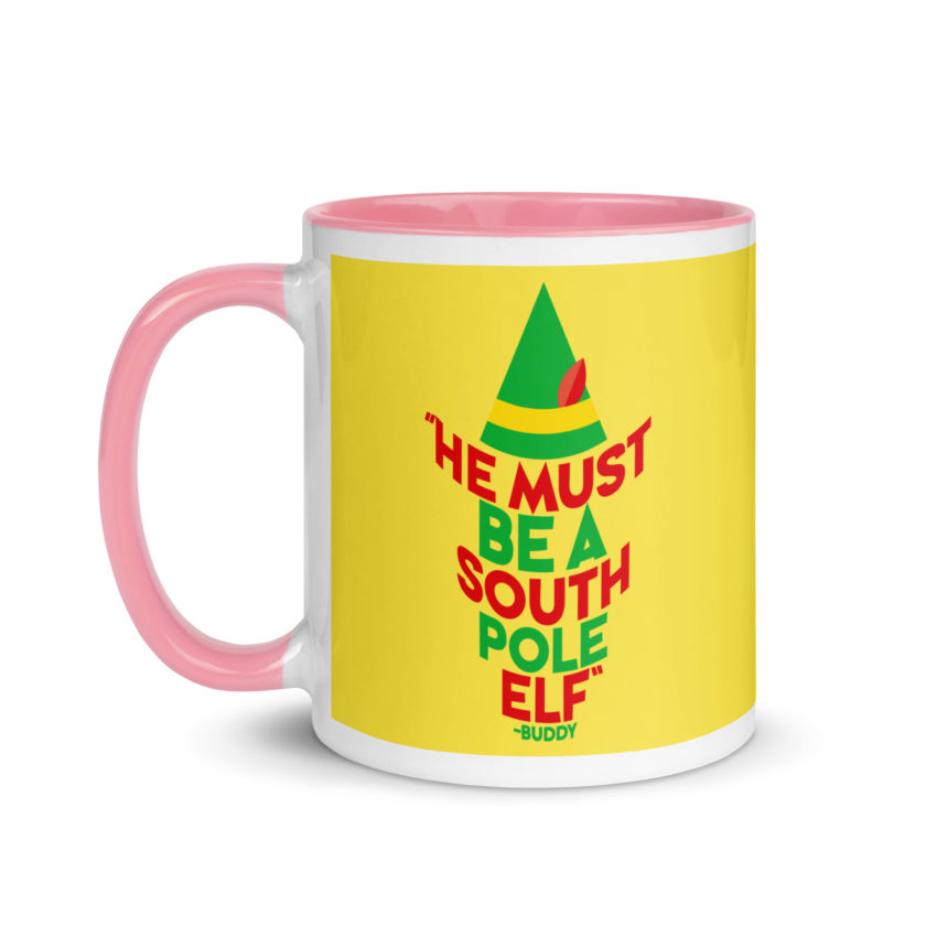 He must be a South Pole elf. -Buddy the elf, Elf Mug with Color Inside - Image 16