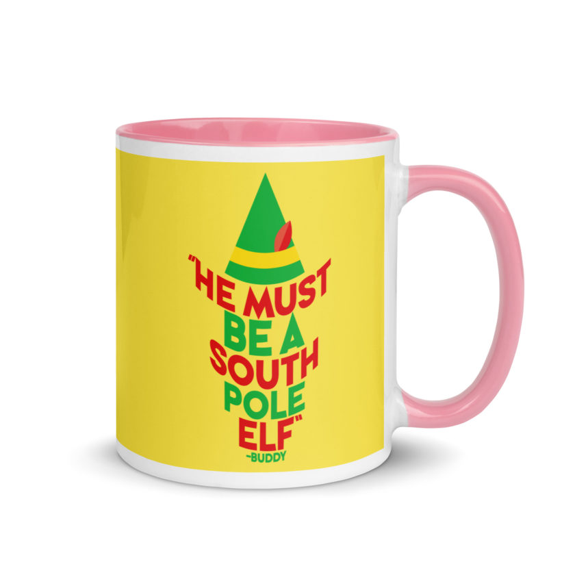 He must be a South Pole elf. -Buddy the elf, Elf Mug with Color Inside - Image 14