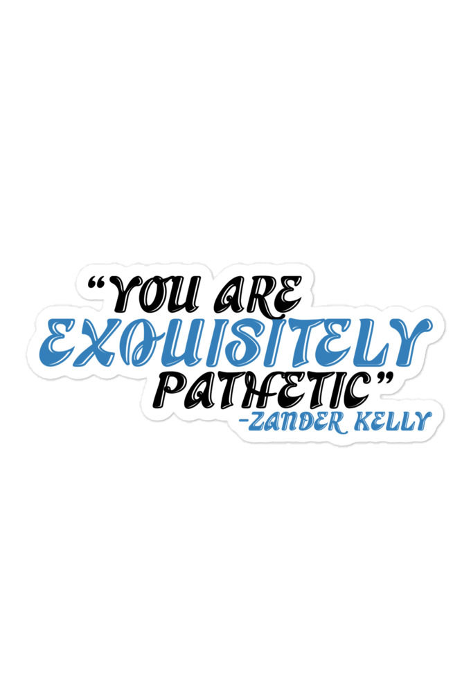 You are exquisitely pathetic -Zander Kelly, Joe Dirt Bubble-free stickers