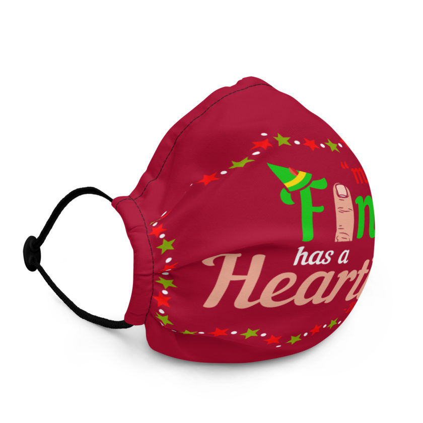My finger has a heartbeat. -Buddy the elf, Elf Premium face mask - Image 2