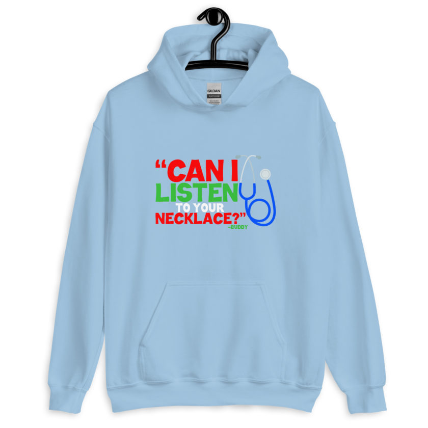 Can I listen to your necklace? Buddy the Elf, Elf Unisex Hoodie - Image 8