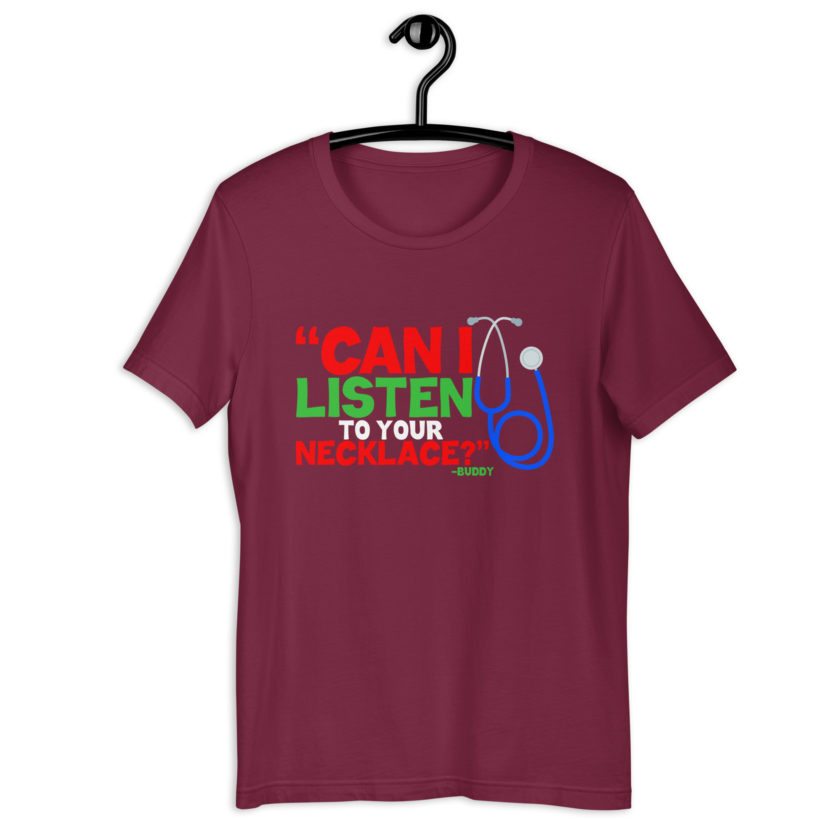 Can I listen to your necklace? Buddy the Elf, Elf Unisex t-shirt - Image 4