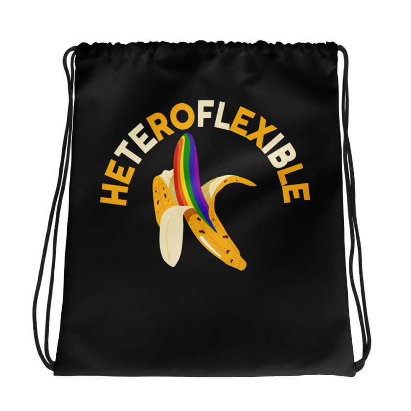 Heteroflexible - LGBT Lesbian Gay bisexual Trans Straight Drawstring bag