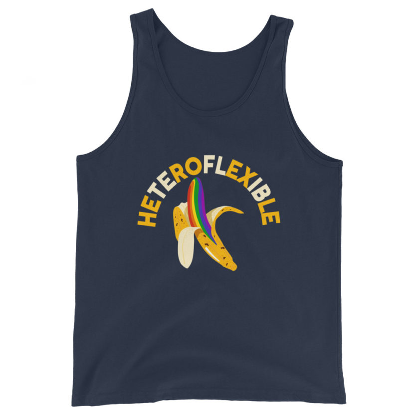 Heteroflexible - LGBT Lesbian Gay bisexual Trans Straight Unisex Tank Top - Image 3