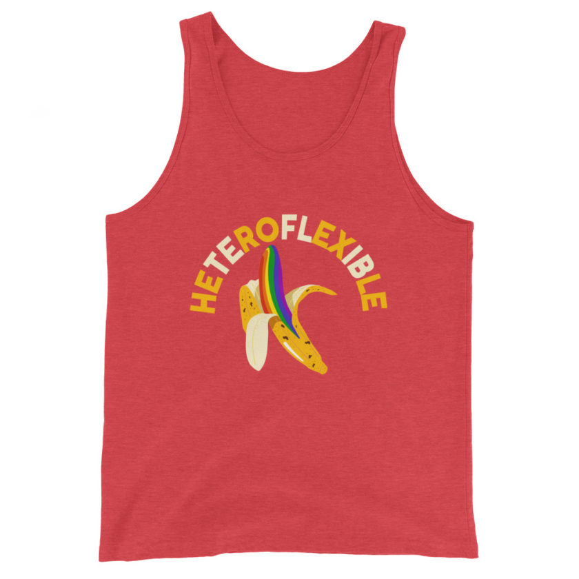 Heteroflexible - LGBT Lesbian Gay bisexual Trans Straight Unisex Tank Top - Image 7