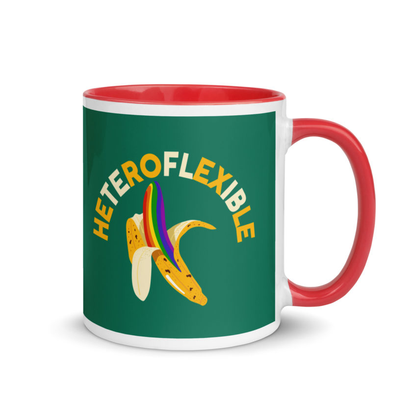 Heteroflexible - LGBT Lesbian Gay bisexual Trans Straight Mug with Color Inside - Image 11