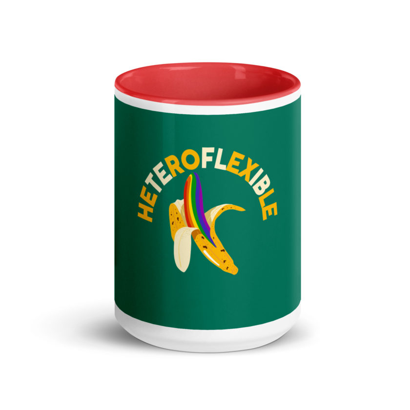 Heteroflexible - LGBT Lesbian Gay bisexual Trans Straight Mug with Color Inside - Image 15