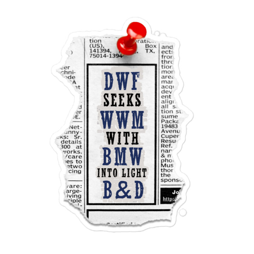DWF seeks WWM with BMW into light B&D -Mrs. Doubtfire - Image 3