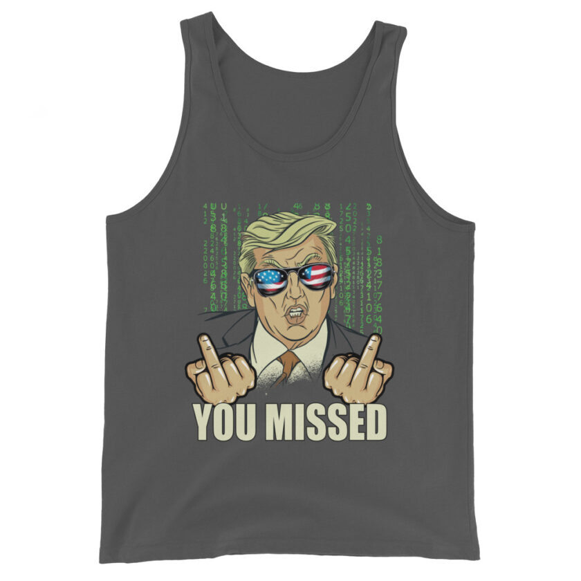 You Missed! Trump Funny Men's Tank Top - Image 6