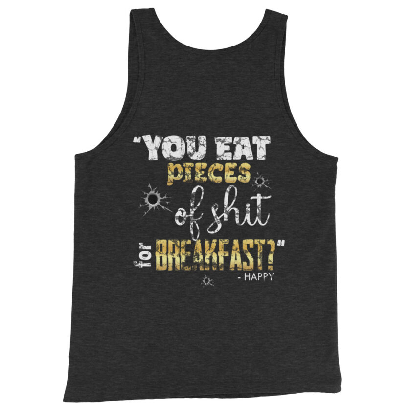 I eat pieces of shit like you for breakfast! -Shooter, Happy Gilmore Men's Tank Top - Image 8