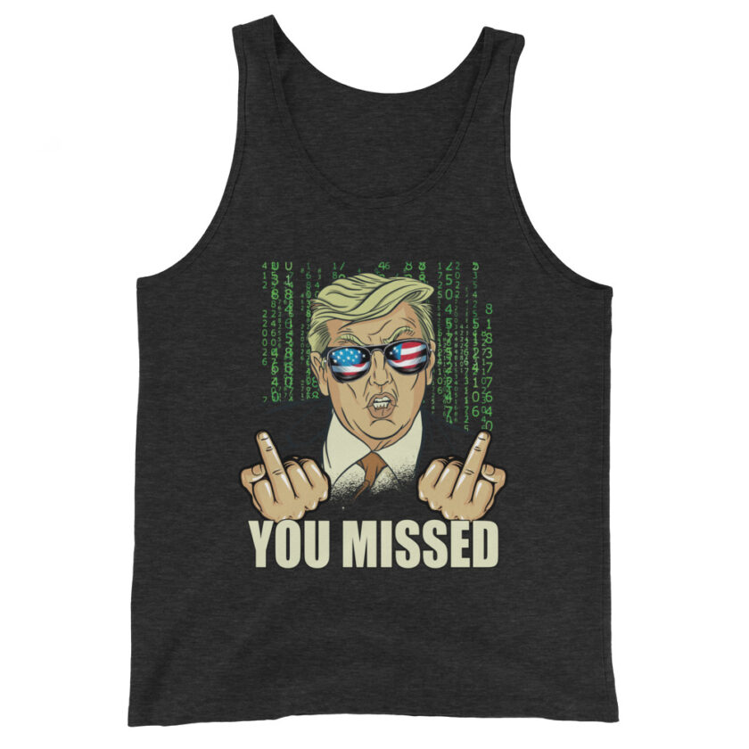 You Missed! Trump Funny Men's Tank Top - Image 4