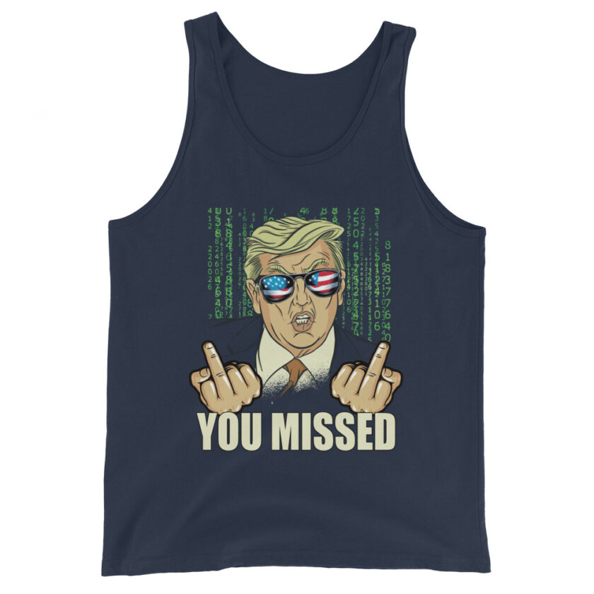 You Missed! Trump Funny Men's Tank Top - Image 2