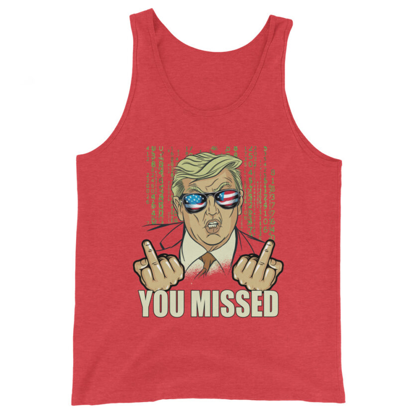 You Missed! Trump Funny Men's Tank Top - Image 7