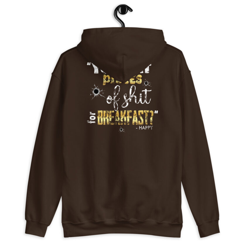 I eat pieces of shit like you for breakfast! -Shooter, Happy Gilmore Unisex Hoodie - Image 8