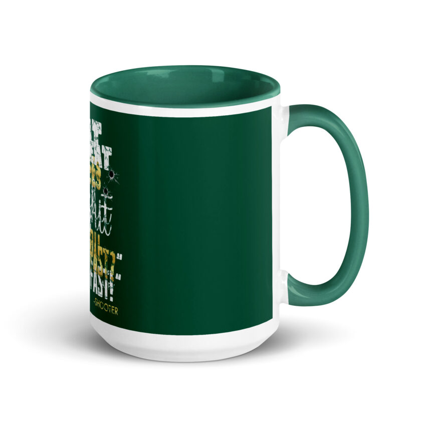 I eat pieces of shit like you for breakfast! -Shooter, Happy Gilmore Mug with Color Inside - Image 19