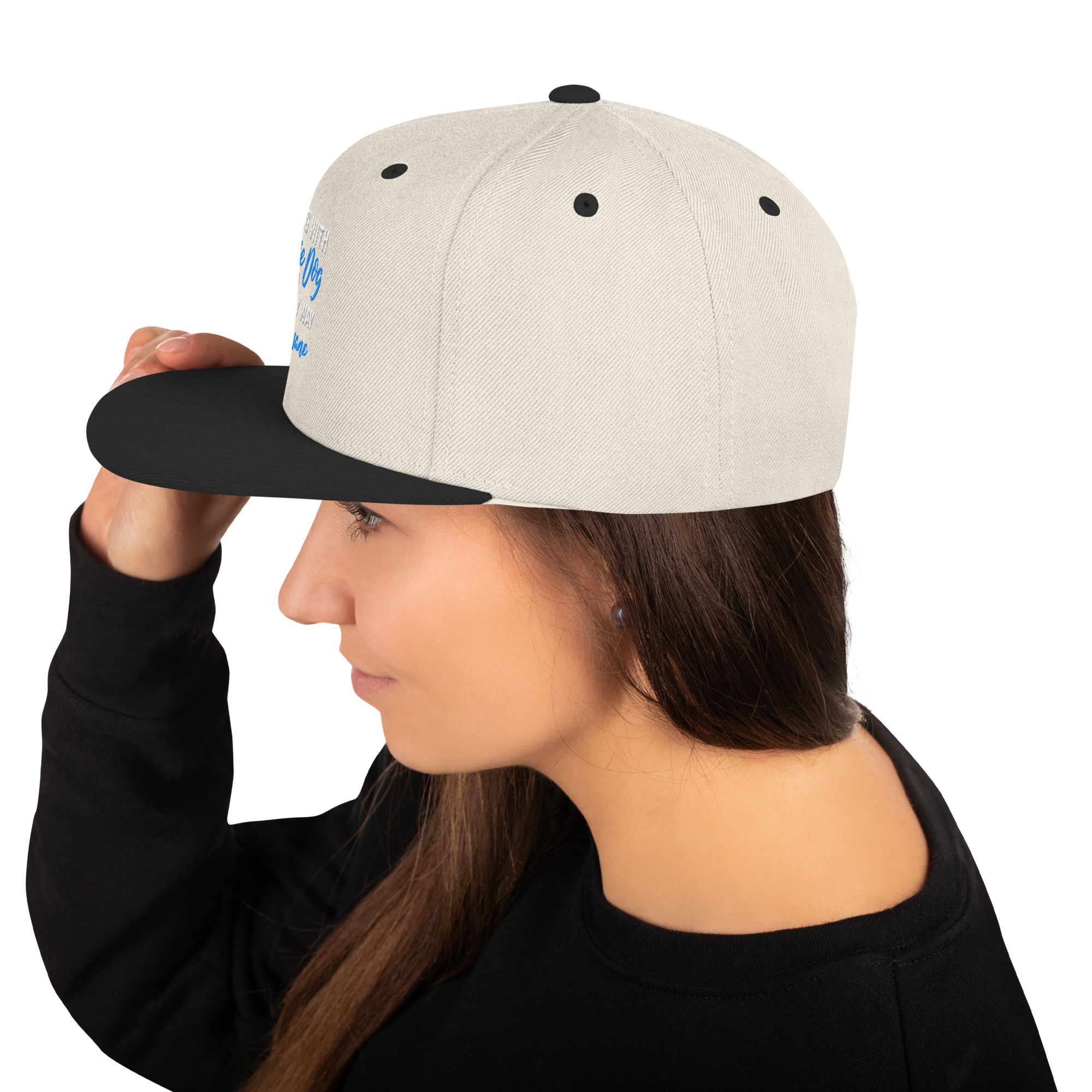 Living with Louie Dog is the ONLY WAY to stay Sane Snapback Hat - Image 79